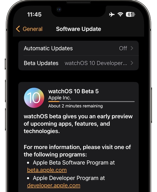 watchos 10 beta 5 download