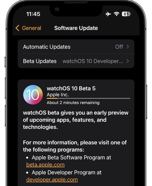 watchos 10 beta 5 скачать