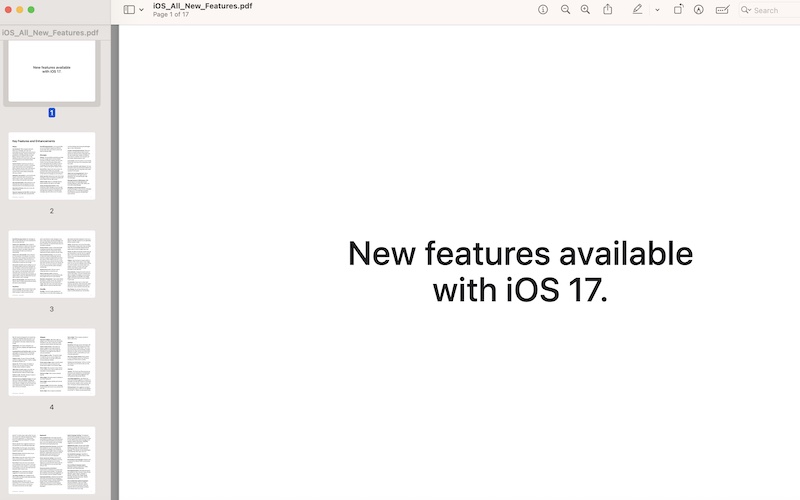 ios 17 new features