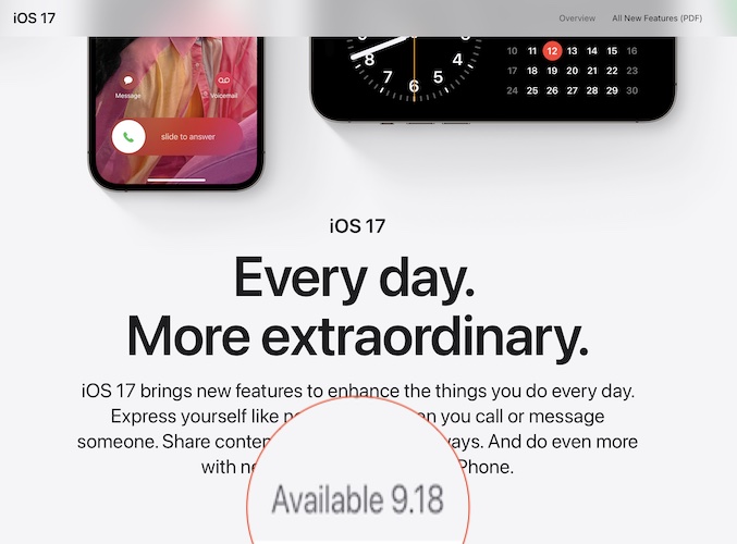 дата выхода iOS 17 18 сентября