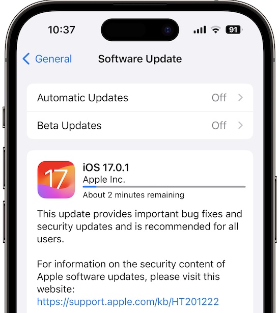iOS 17.0.1 скачать