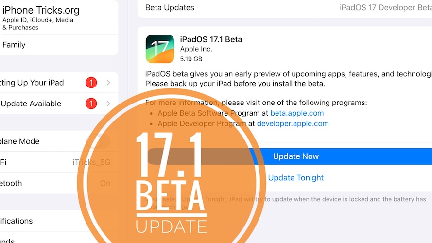 бета-обновление iPad 17.1