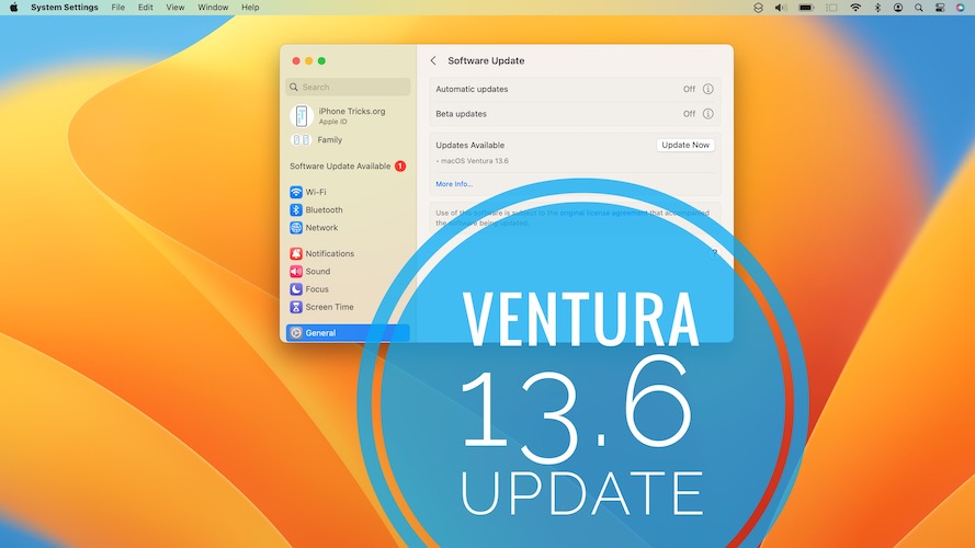 Обновление Macos Ventura 13.6