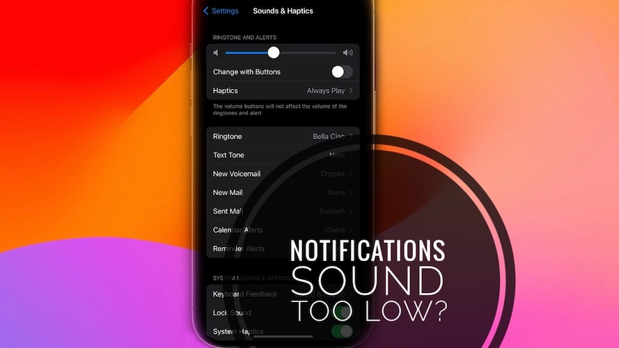 уведомления звучат слишком тихо в iOS 17
