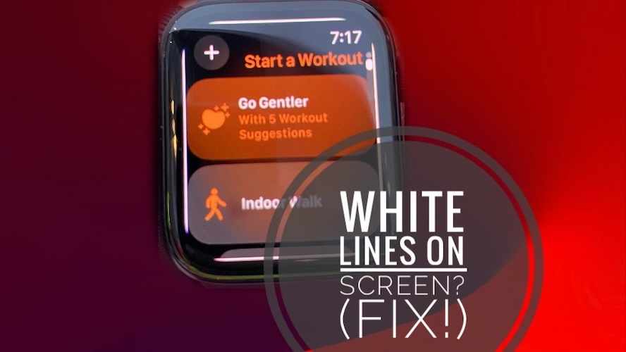 белые линии на экране Apple Watch