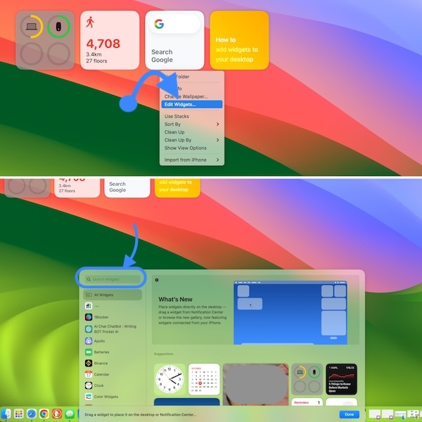 how to add widgets on mac desktop