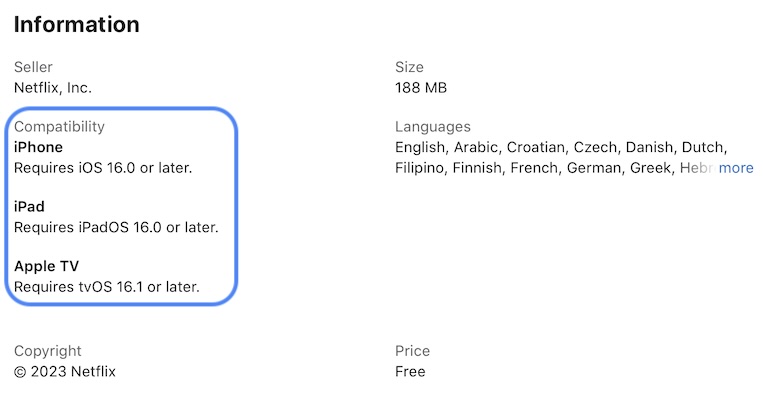 Требования netflix ios 16, ipados 16, tvos 16.1