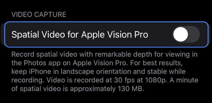 Настройка пространственного видео на iPhone в iOS 17