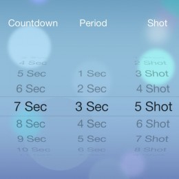 iPhone camera timer menu