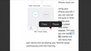 iPhone speak selection with highlight words