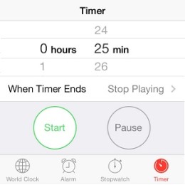 iphone stop music timer setup