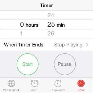 iphone stop music timer setup