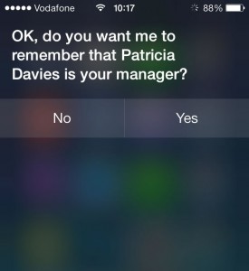 siri relationship confirmation