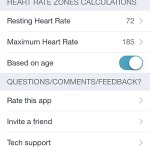 heart rate settings menu