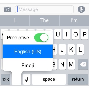 ios predictive text shortcut