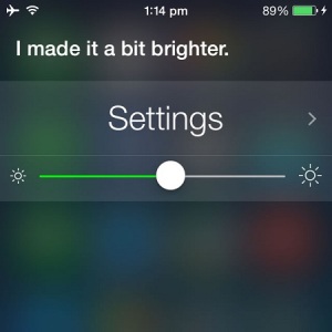 Siri adjusting iPhone brightness