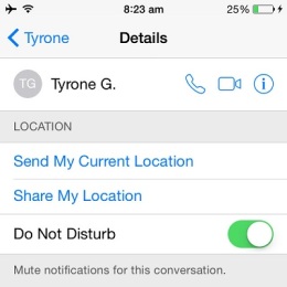 ios mute notifications for a conversation