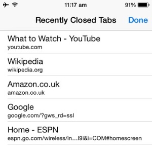 safari recently closed tabs