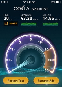 iphone 5s WiFi speed test