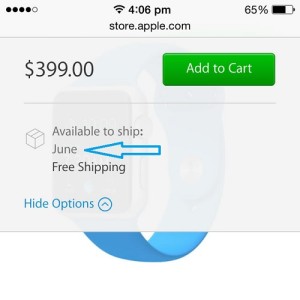 apple watch to be shipped in June
