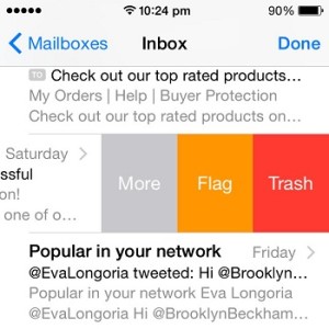 ios mail swipe to trash