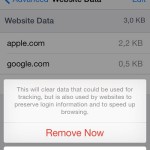 remove entire ios safari website data