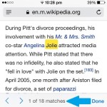 safari find on page results