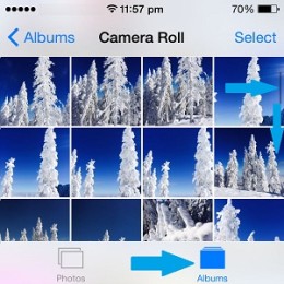 scroll photos to bottom