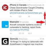 tap header to scroll up tweets