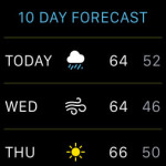 apple watch 10 day weather forecast