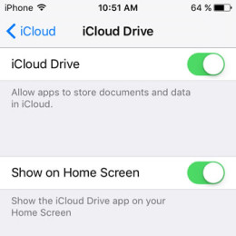Show iCloud Drive on Home Screen