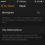 apple watch monogram setting on iphone