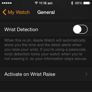 wrist detection apple watch