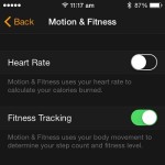 disabling watch heart rate tracking from iphone