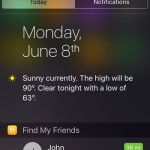find my friends notification center widget