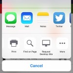 iOS 9 request desktop site safari share sheet