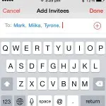 inviting contacts to a calendar event