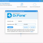 dr fone registration screen