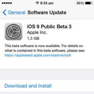 ios 9 public beta 3 update