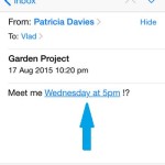 ios mail message with date and time reference