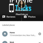 google maps home and work address set up