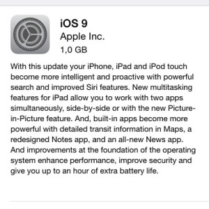 ios 9 update description