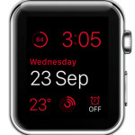 red modular watch face
