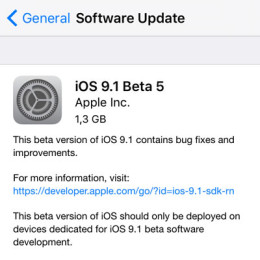 ios 9.1 beta 5 update