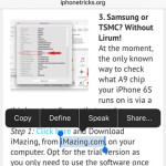 selecting and copying text on iphone