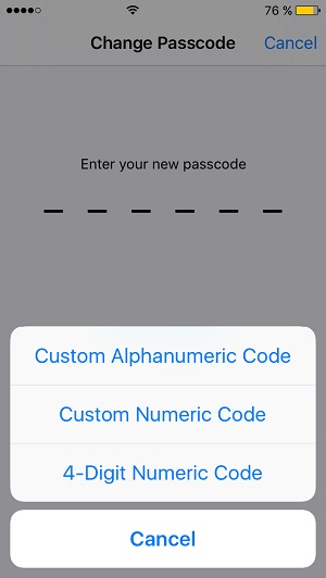 iphone passcode requirement