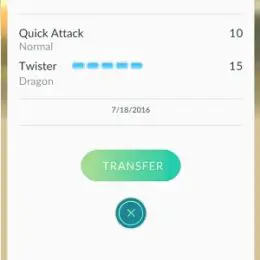 transfer pokemon button