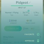 pidgeot appraise option