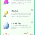 pokemon go items view showing bag content