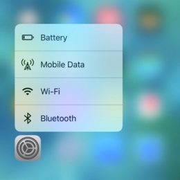 3D Touch Settings Shortcuts Menu